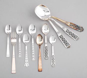 BESTICK, 39 delar, silver, "Victoria", "Madeleine", "Carl Philip" och "Prinsess", sent 1900-/2000-tal.