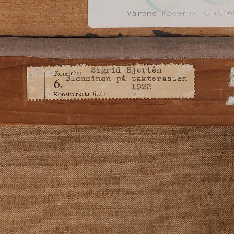 Sigrid Hjertén, "Blondinen på terrassen".