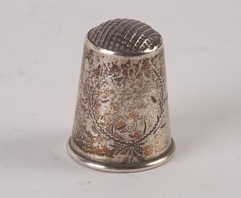 FINGERBORGAR, 6 st, silver och guld, 1900-tal.