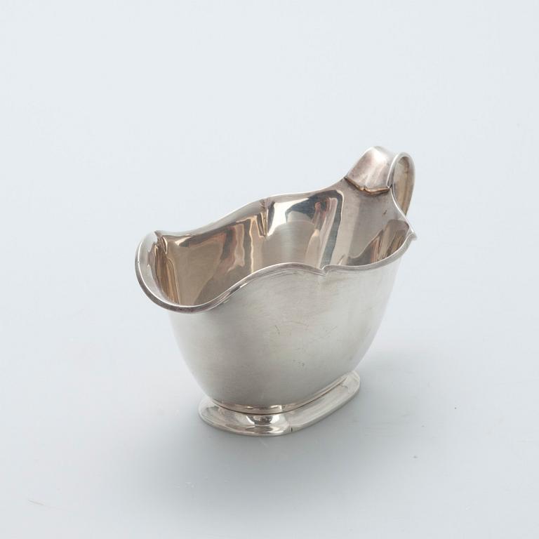 KAFFESERVIS, 3 delar, silver "Jousi" DESSERTBESTICK, 6+6, Kultakeskus, Tavastehus 1955-1975. Tot. vikt ca 1359 g.