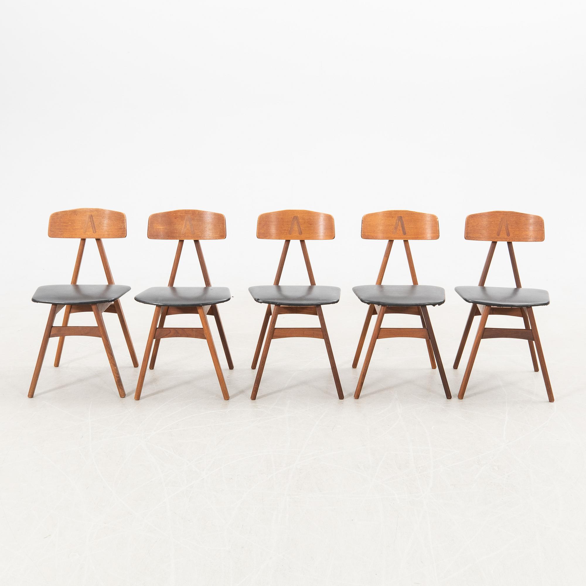 Bengt Ruda stolar 5 st "Nizza" för IKEA 1950-tal.