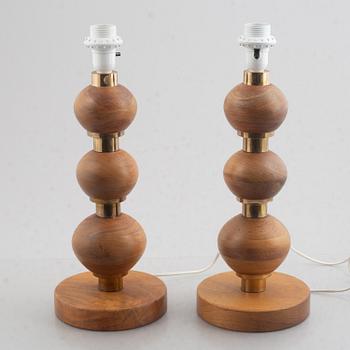 A Pair of Swedish Table Lamps by NAFA Nybro Armaturfabrik, 1960s.