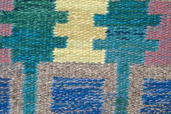 Judith Johansson, a carpet, "Sommarnatt", flat weave, ca 203,5 x 133-140 cm, signed JJ.