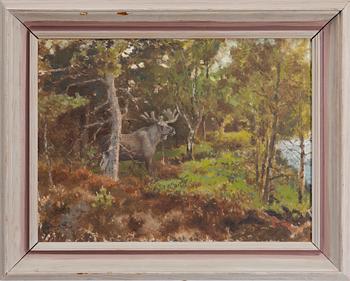 Harald Wiberg, Moose in the forest.