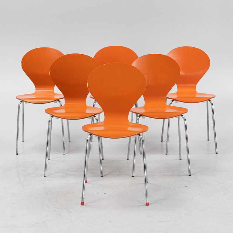 Erik Ole Jørgensen, six stackable 'Rondo' chairs, Danerka, Denmark, 21st Century.