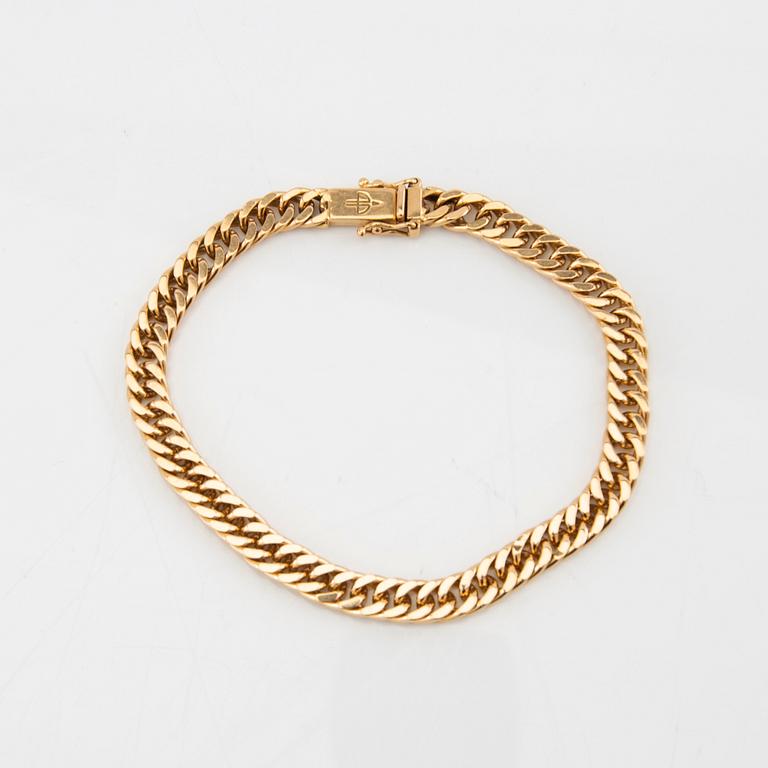 Bracelet curb chain 18K gold, Balestra Italy.