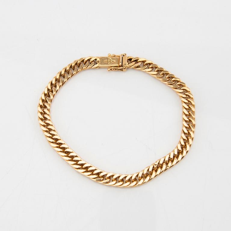 Armband pansarlänk 18K guld, Balestra Italien.