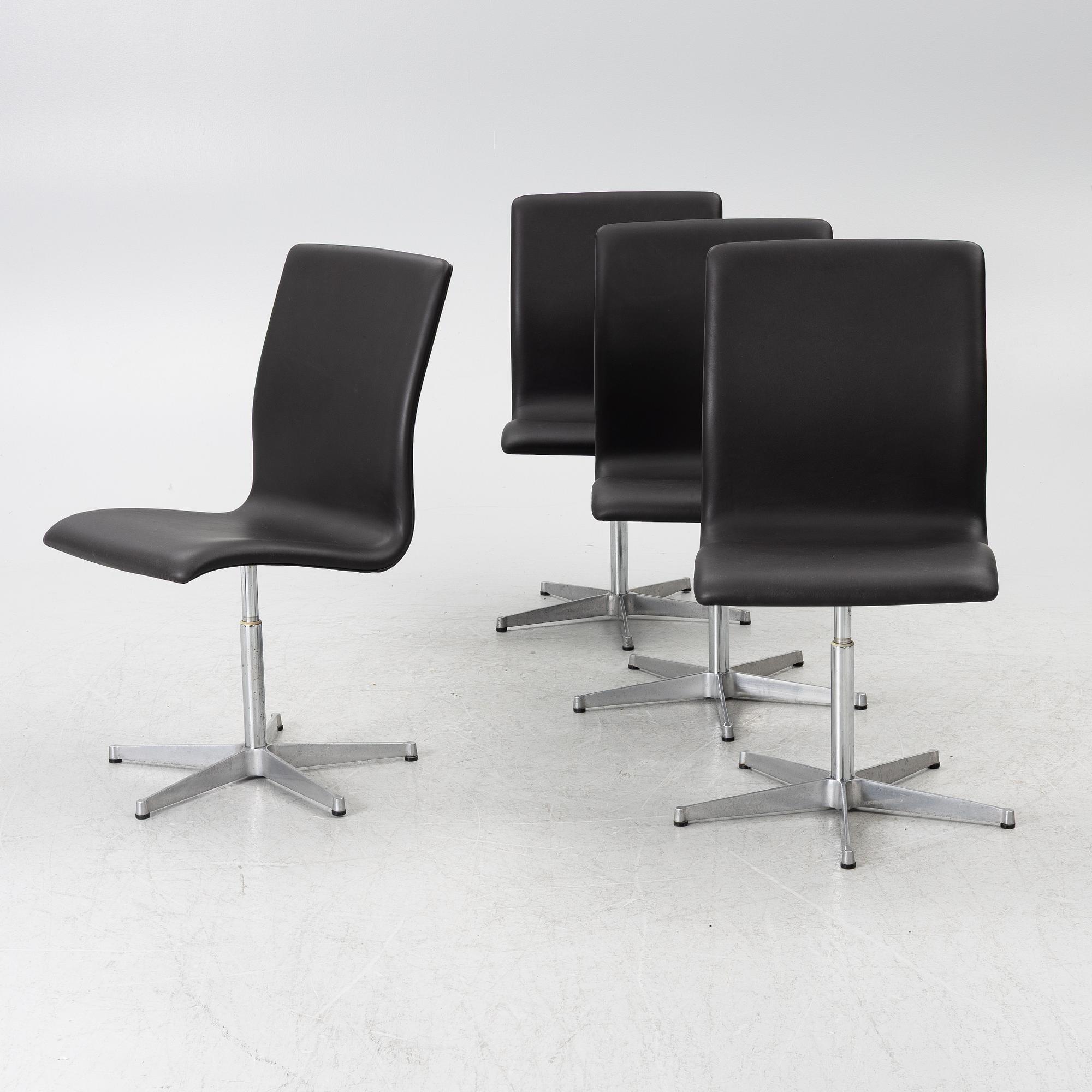 Arne Jacobsen, Stolar 4 st. "Oxford Chair", Fritz Hansen, Danmark.