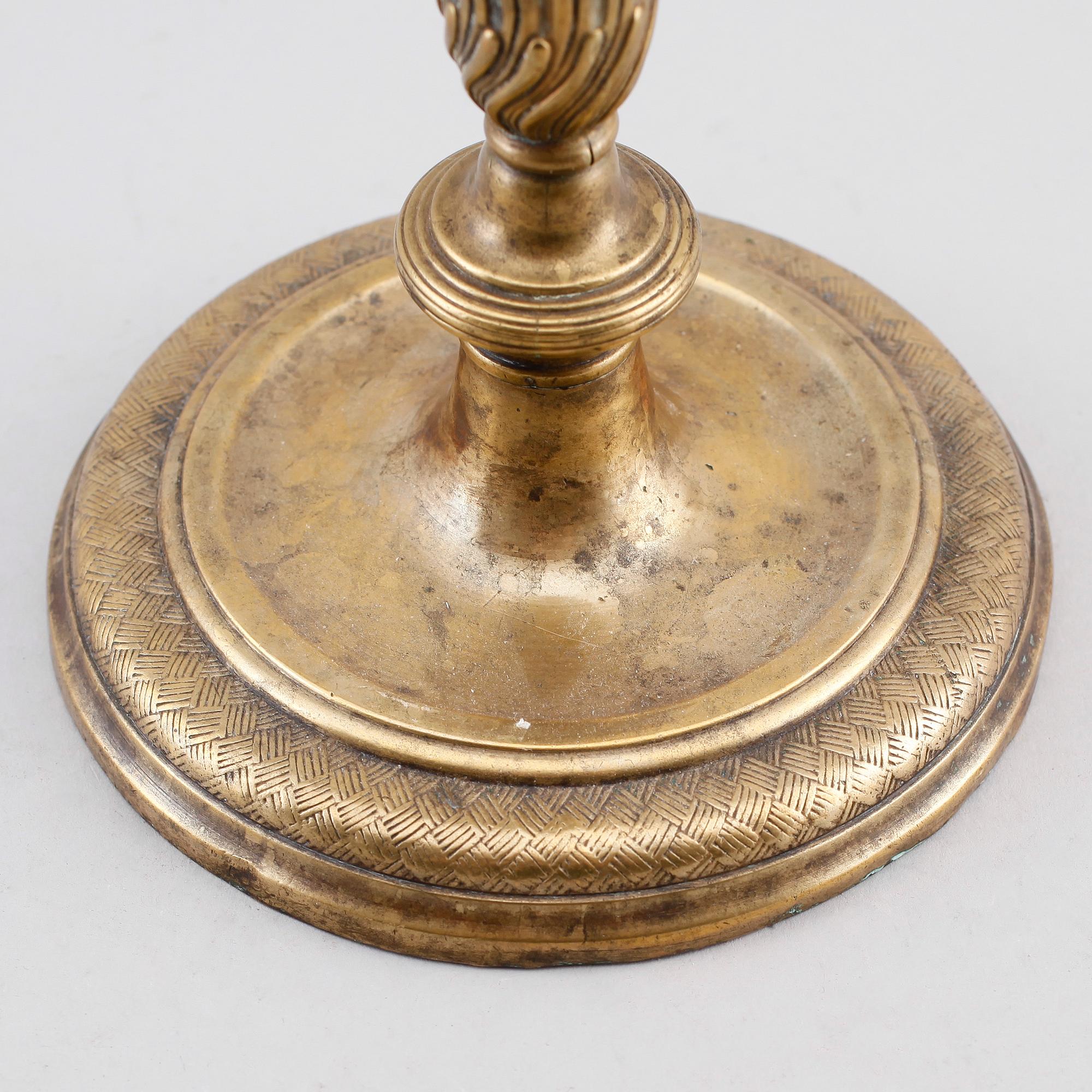 LJUSSTAKE, brons, 1600-tal.