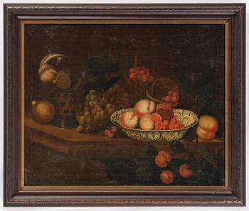 Coenraet (Conrad) Roepel, Still life with fruits, plate, and a pitcher.