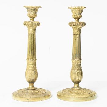 Ljusstakar, ett par, Frankrike, 1800-talets första hälft/mitt.