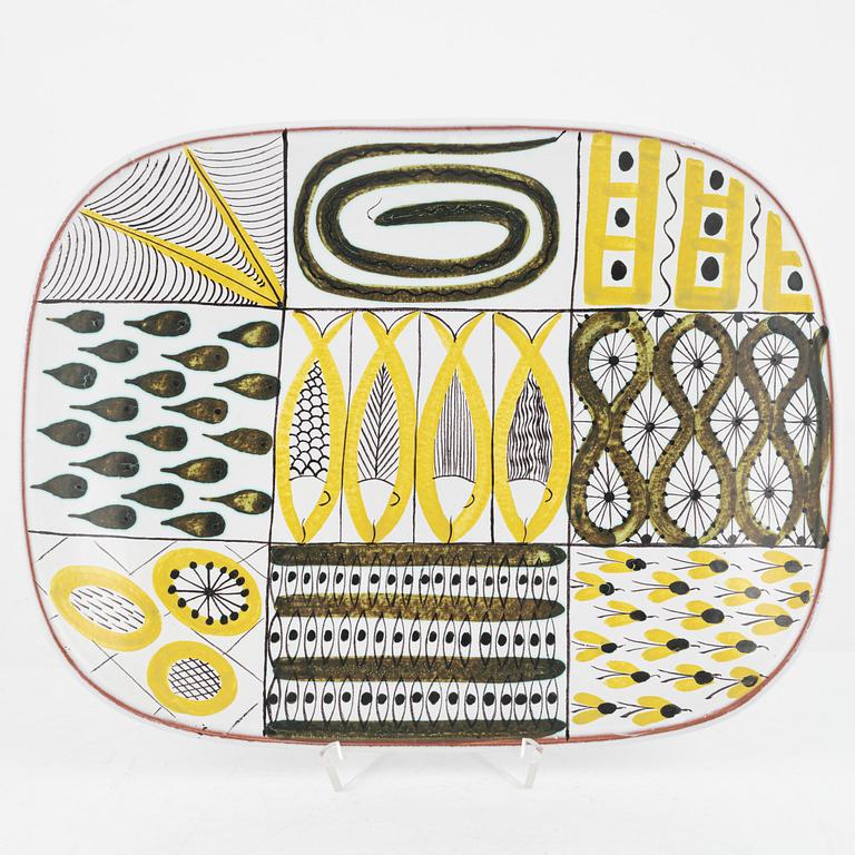 Stig Lindberg, a faience dish, Gustavsbergs studio.