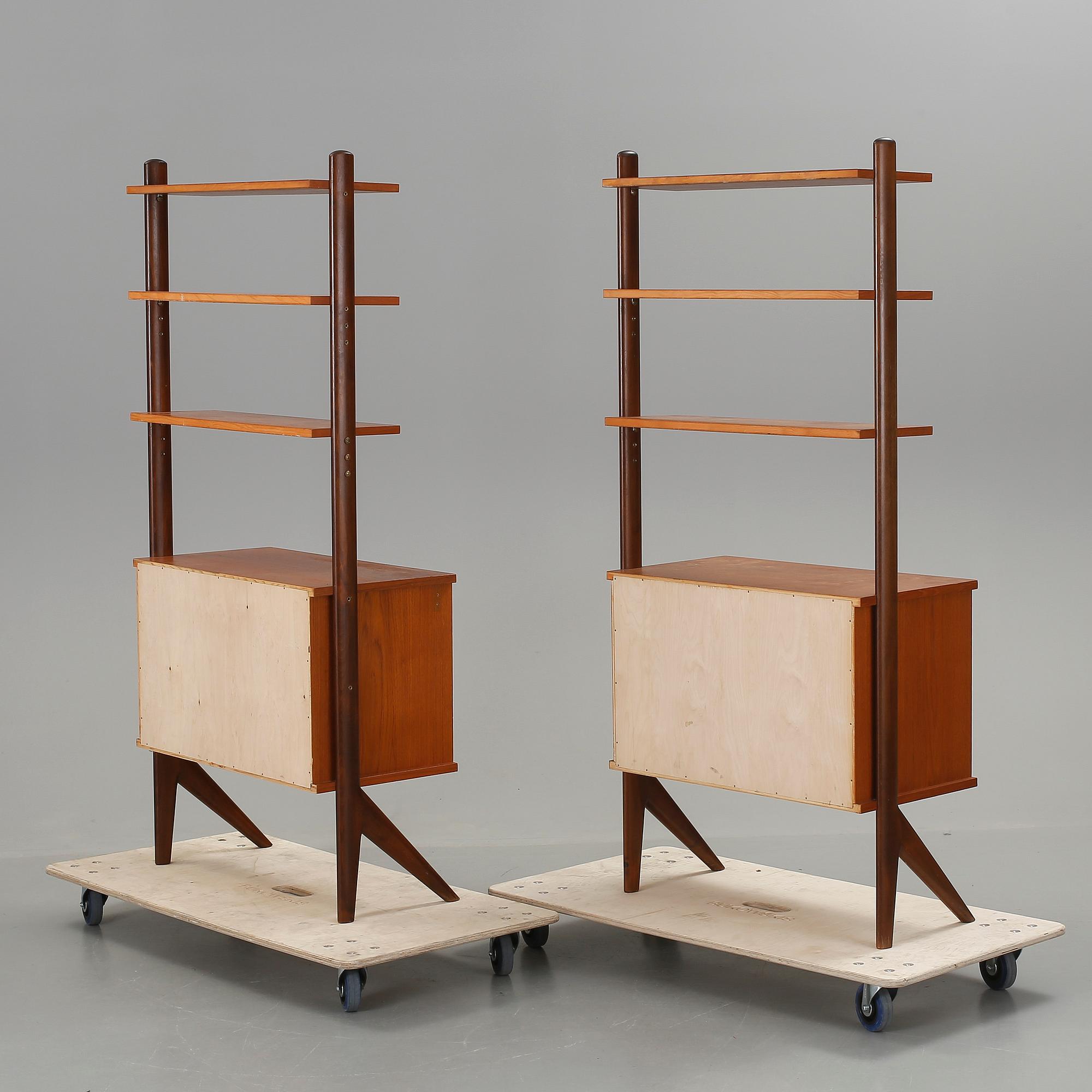BOKHYLLOR, ett par, teak, 1950/60-tal.