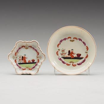 A famille rose 'European Subject' miniature service, Qing dynasty, Qianlong (1736-95). (36 pieces).