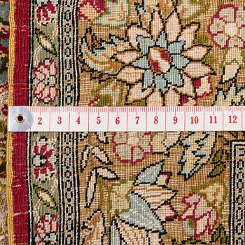 A semi-antique Hereke souf, silk and metal thread rug, West Anatolia, c. 121 x 75 cm.