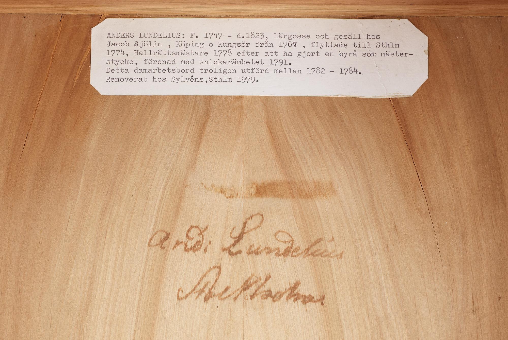 A late Gustavian late 18th century table by A. Lundelius.