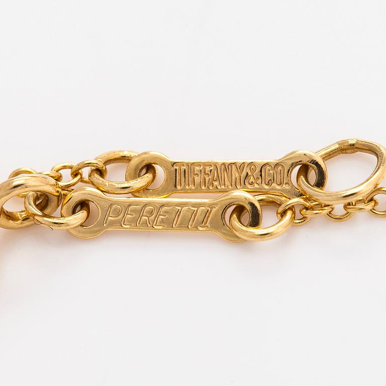 Tiffany & Co, Elsa Peretti, halsband, "Diamonds by the Yard", 18K guld med en briljantslipad diamant.