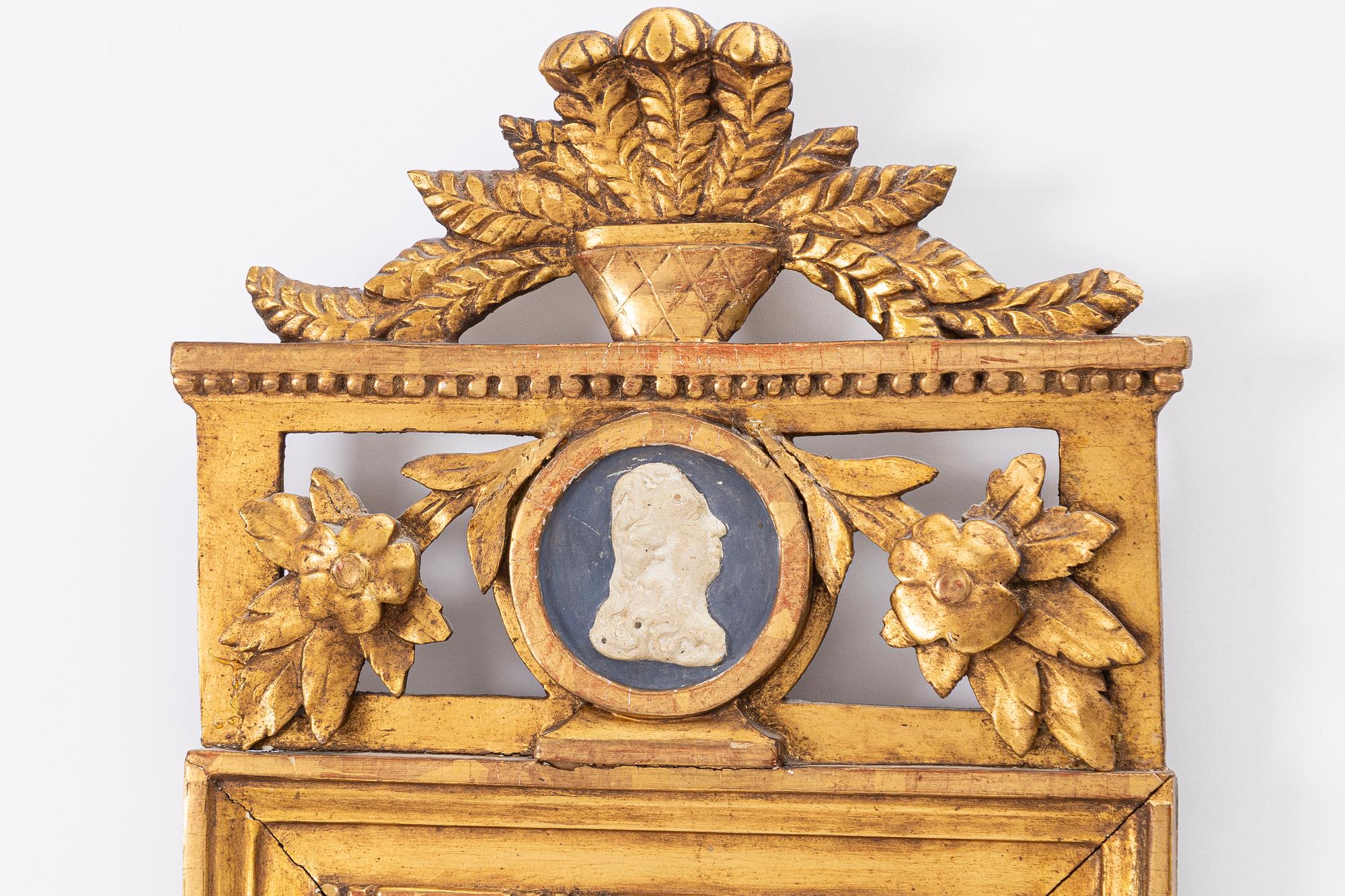 A Gustavian mirror, Sweden, around 1800.