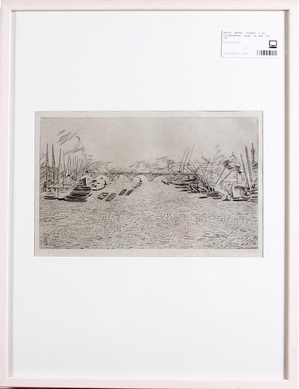 HECHT, JOSEPH, litografier, 2 st, sign, en dat -51.