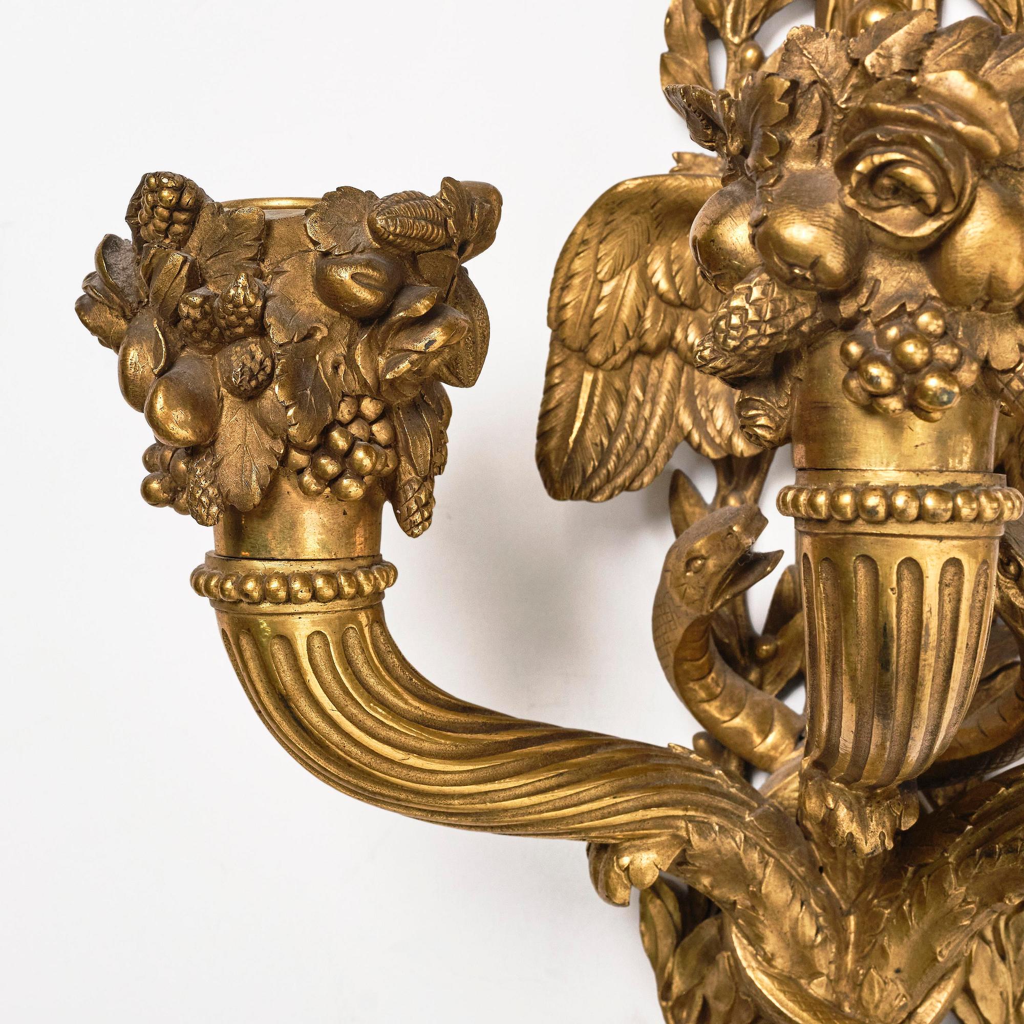 Applique, för tre ljus, Frankrike, 1800-talets mitt, Louis XVI-stil.