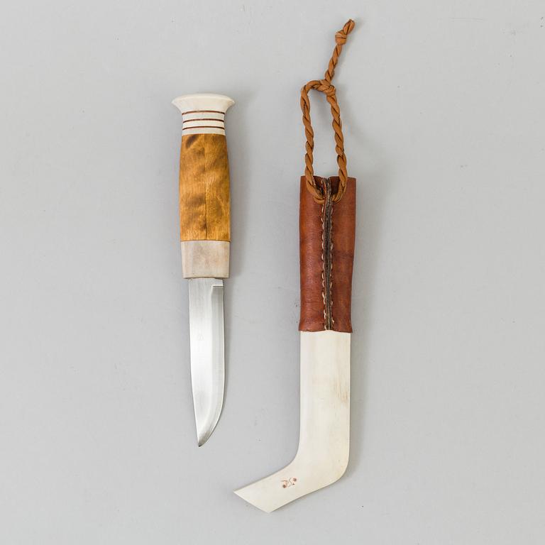 traditional sami knife by Per Sunna, 20 th century.