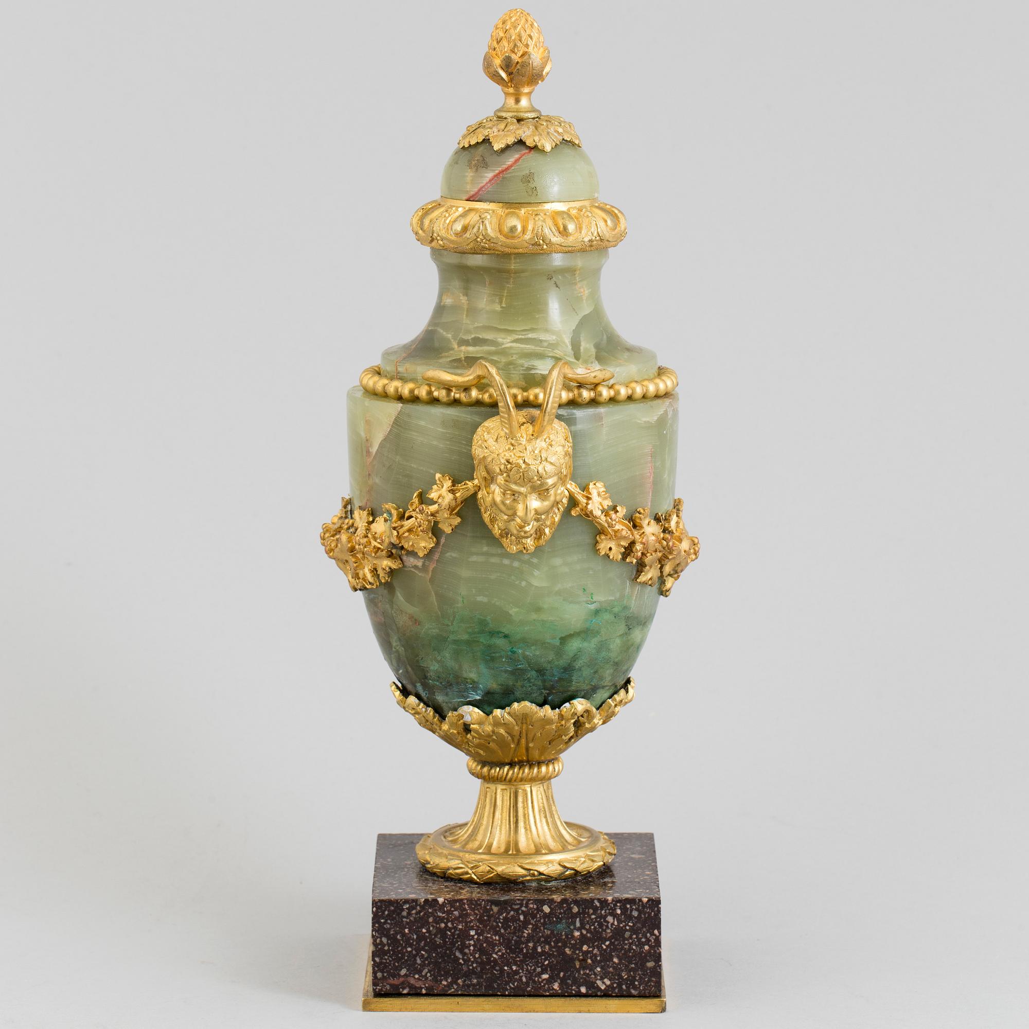 A 19th century onyx urn.