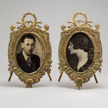 A pair of late 19th century bronze frames.