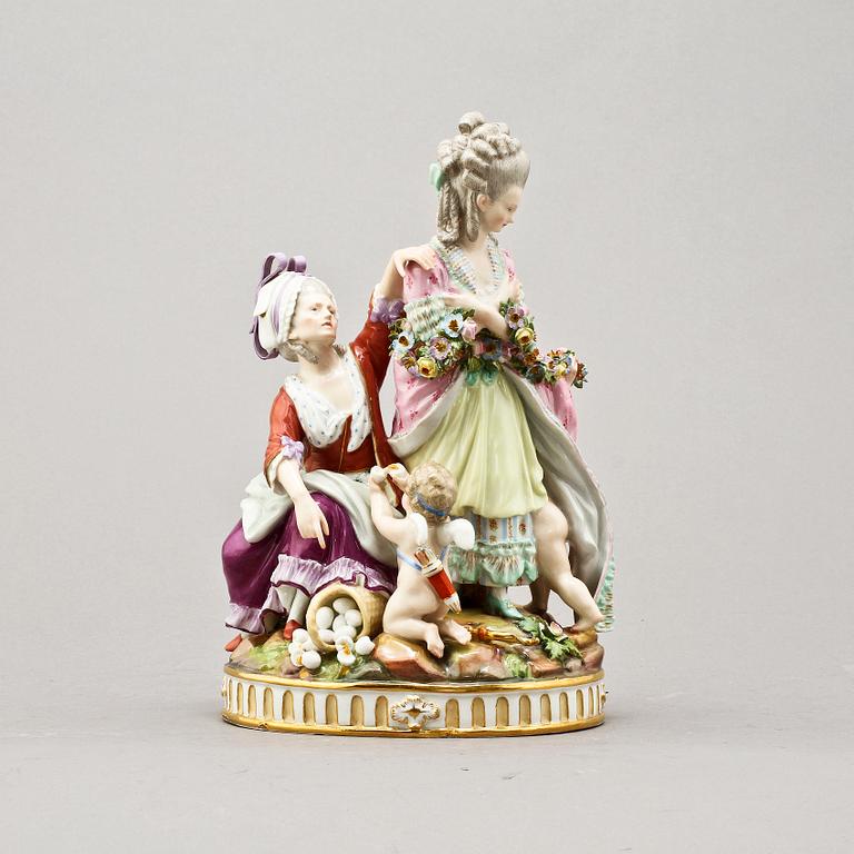 FIGURINGRUPP, porslin, Meissen, omkring 1900.