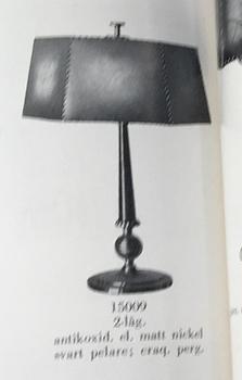 Harald Notini, a model "15009" table lamp, Arvid Böhlmarks Lampfabrik, Sweden, 1930's.