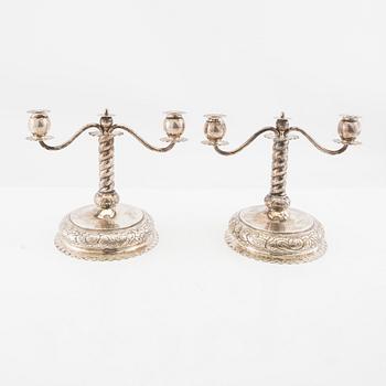 Anders Nilsson candelabras, a pair, silver, Lund 1925.