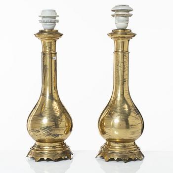 Apair of table lamps, , second half of the 20th century.
