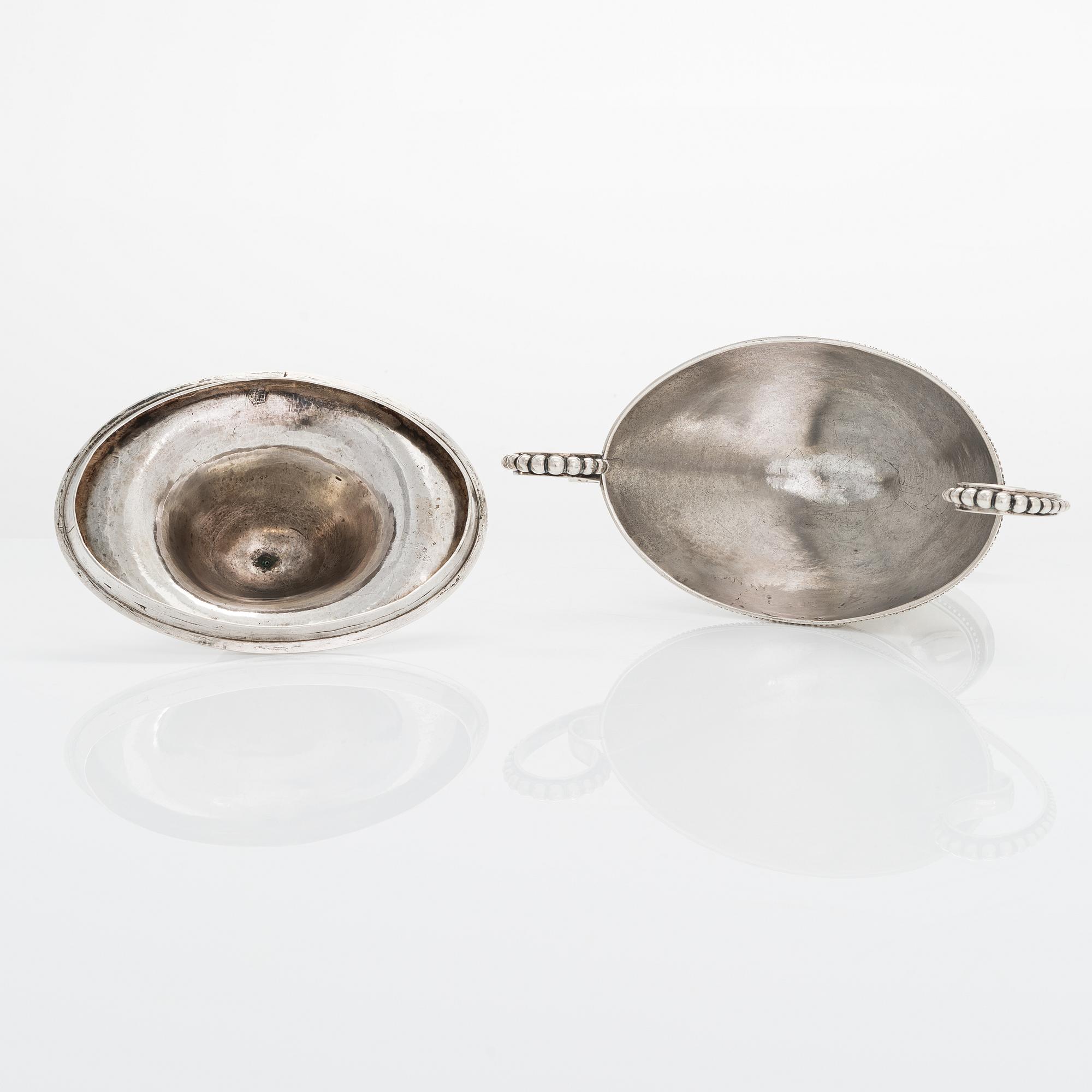 Petter Törnqvist, sockerskål, silver, Tavastehus 1789. Gustaviansk.