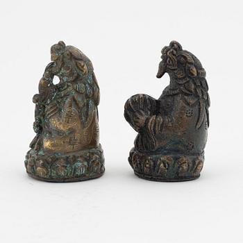 Two sculptures of mythical creatures, Tibet, early 20th Century.