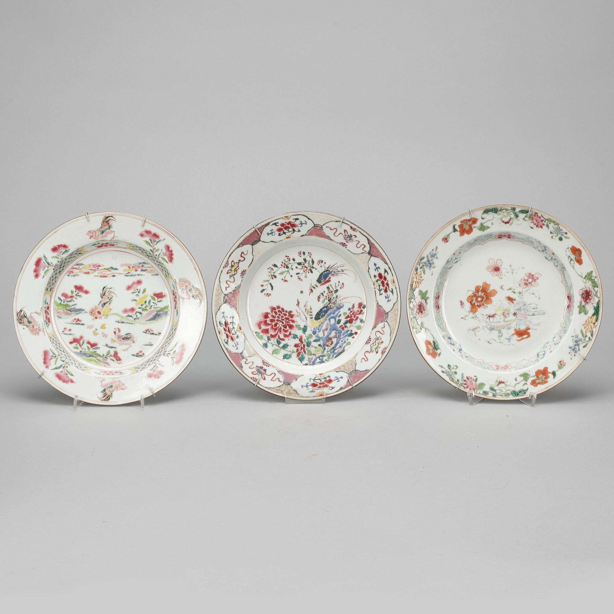 TALLRIKAR, 5+1 st, porslin, Kina, Qianlong, 1700-tal.