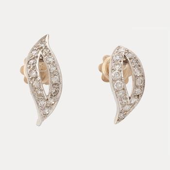 Leaf shaped diamond earrings.