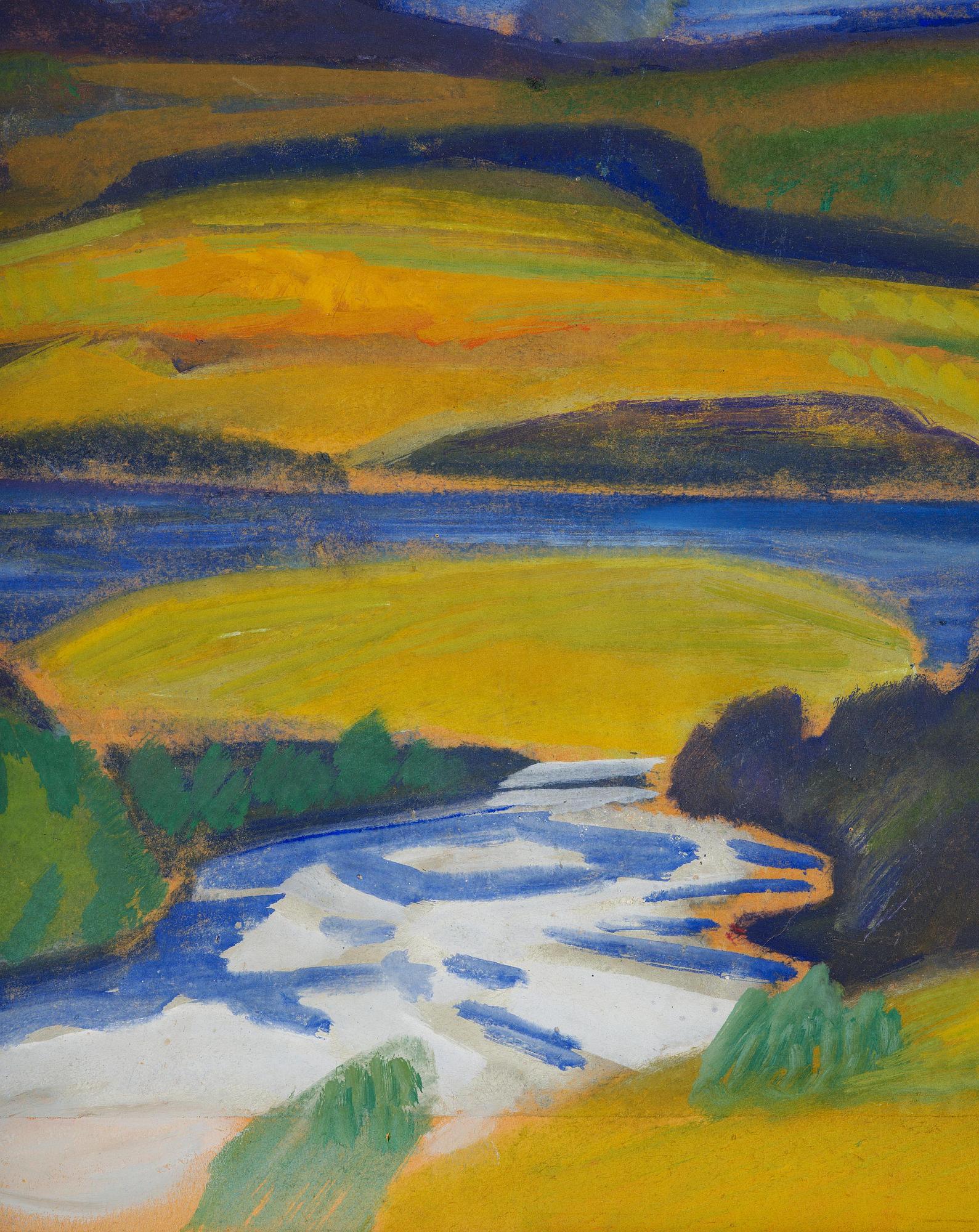 Helmer Osslund, Northern landscape with rainbow.