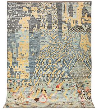 A Moroccan carpet with modern design, c. 298 x 203 cm.