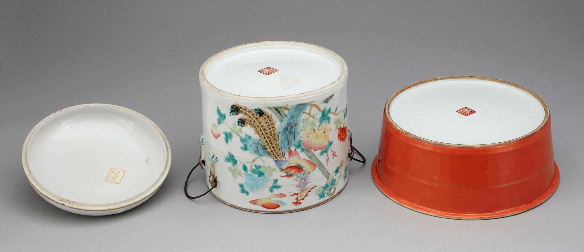 SKÅL SAMT KAROTT, porslin, Kina, 1800/1900-tal.