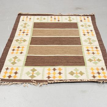 A carpet, flat weave, ca 199 x 135-137,5 cm, signed W.