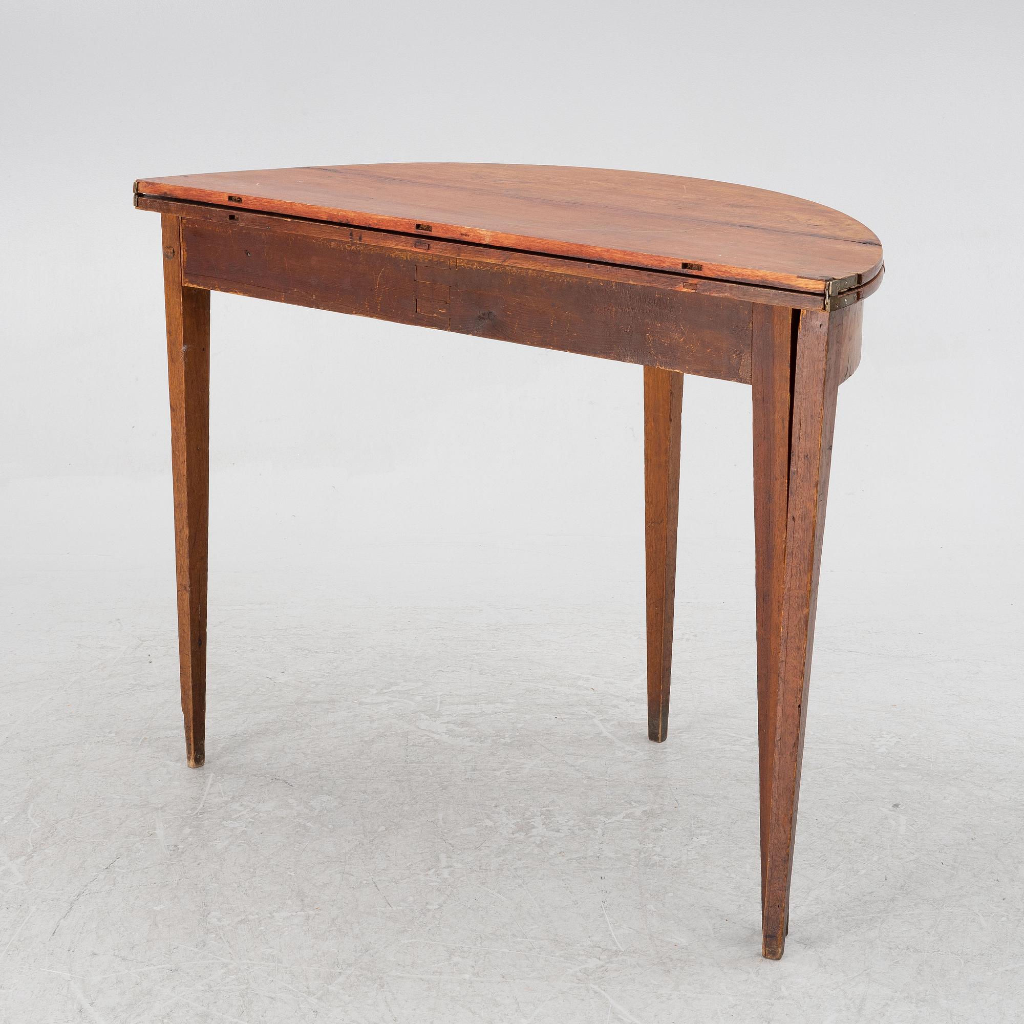A Gustavian style card table, 19th century.