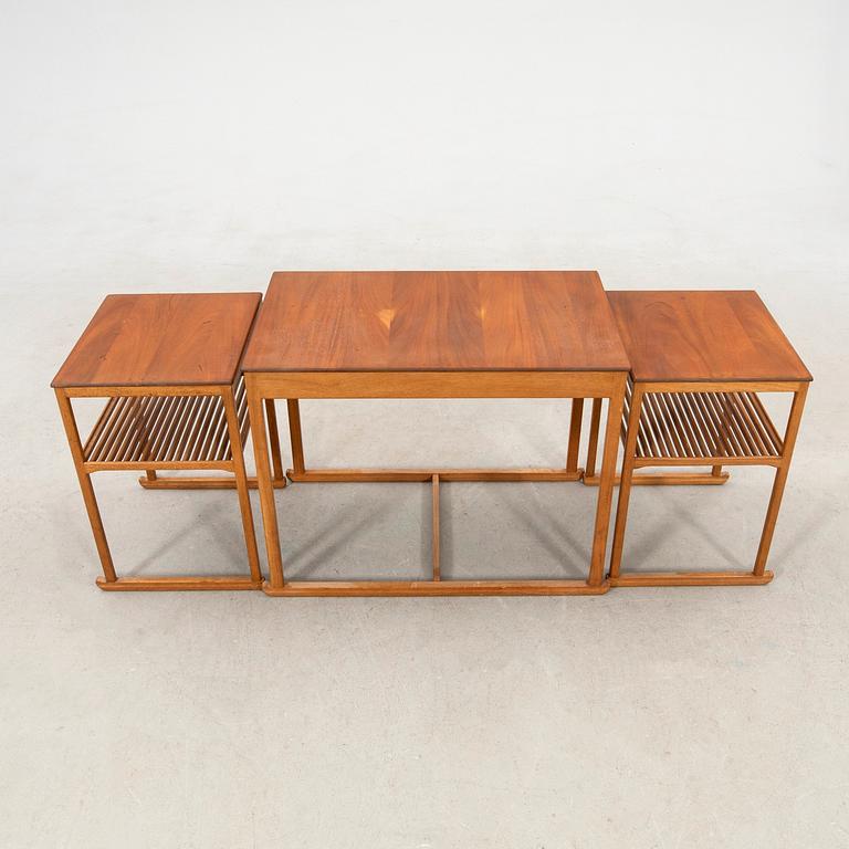 Carl Malmsten, nest of tables, 3 pieces, "Släden".