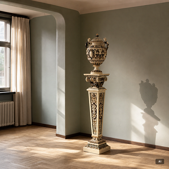 Pedestal with urn, Rörstrand, circa 1900.
