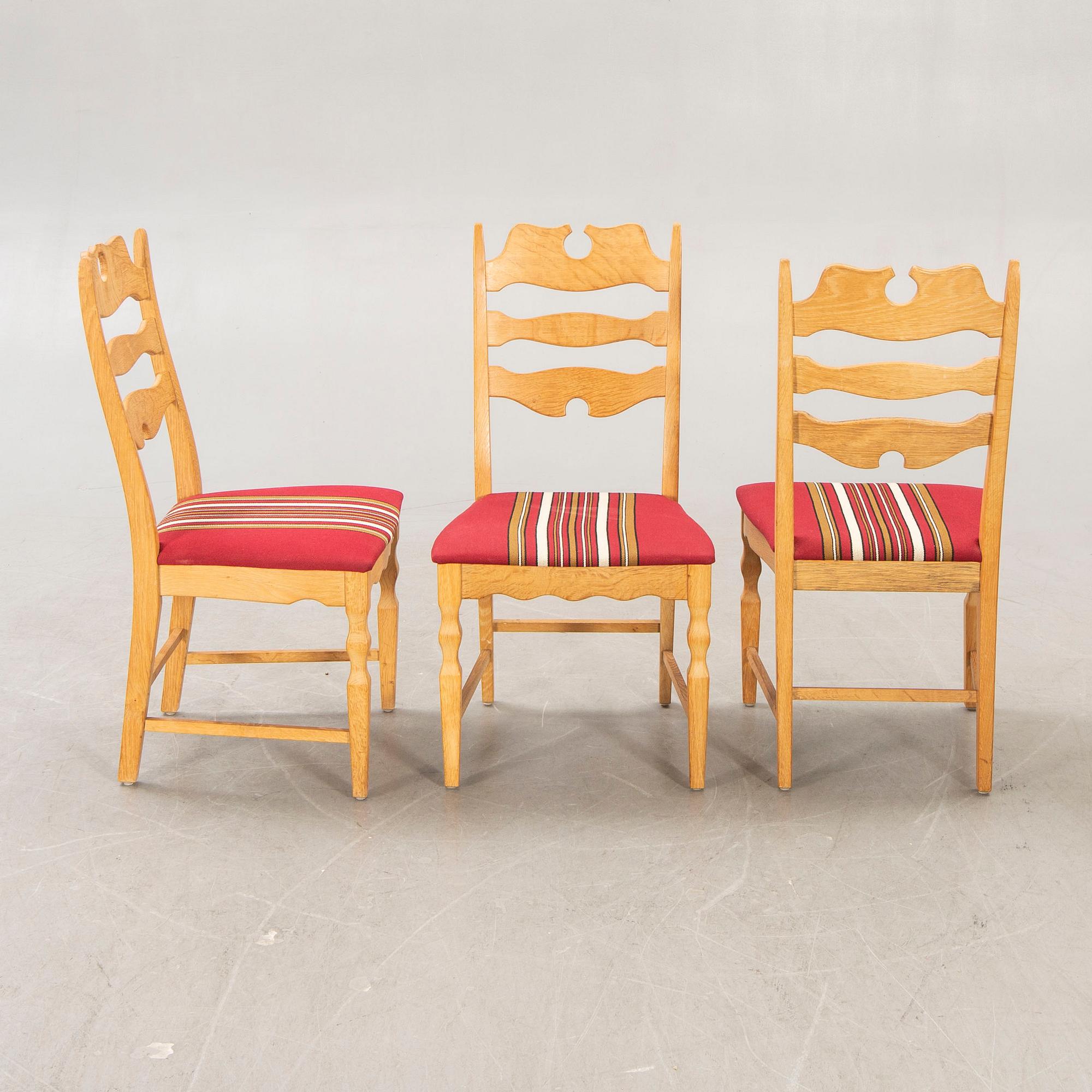A Henning Kjaernulf, 1960s 7 pcs oak dining set, EG Möbler Danmark.