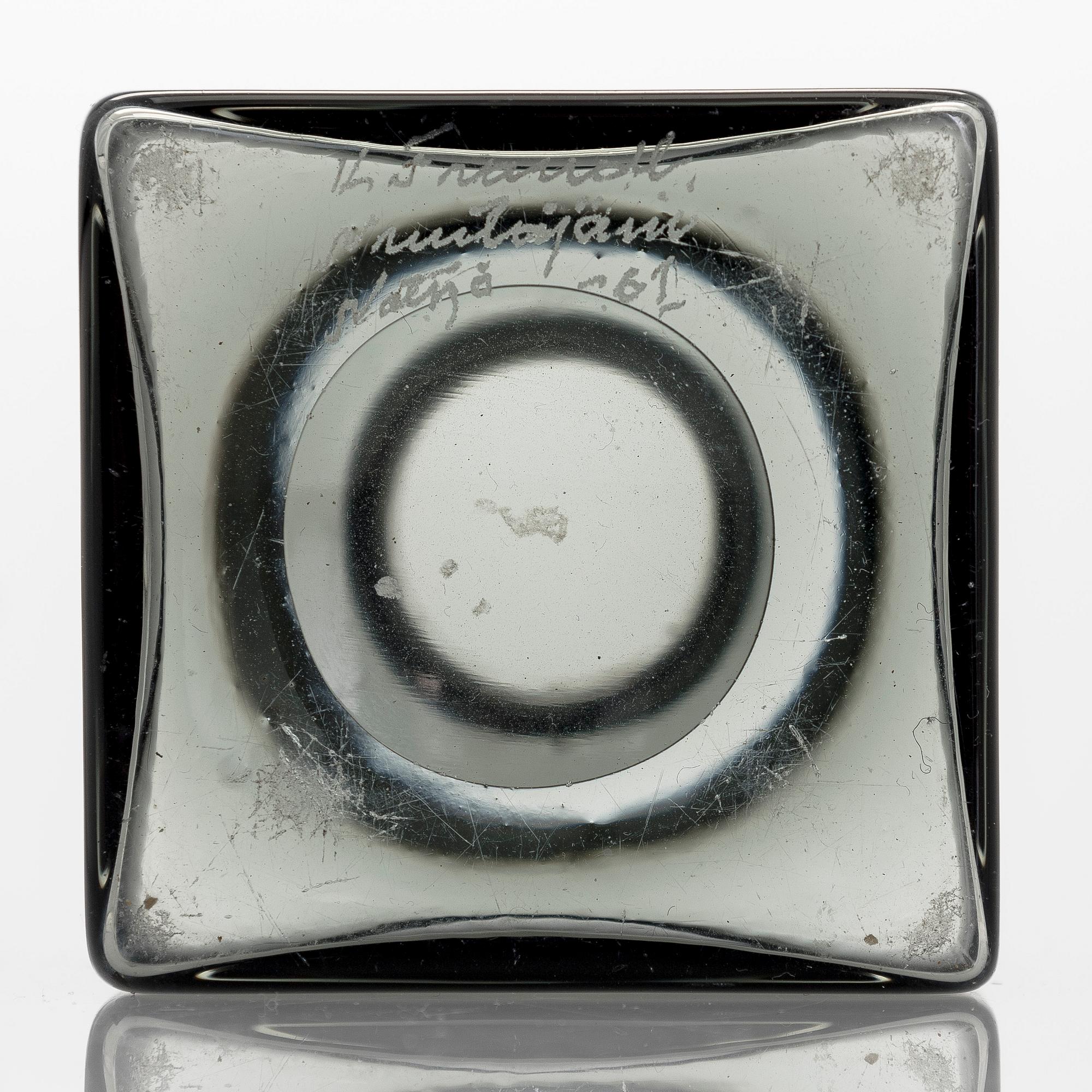 Kaj Franck, flaska, KF254, signerad K. Franck Nuutajärvi -61.