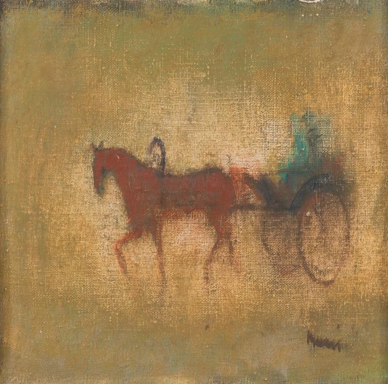 Elvi Maarni, oil on board, signed.