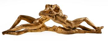 STIG BLOMBERG, skulptur, guldpatinerad brons. Sign och numr 2/16.