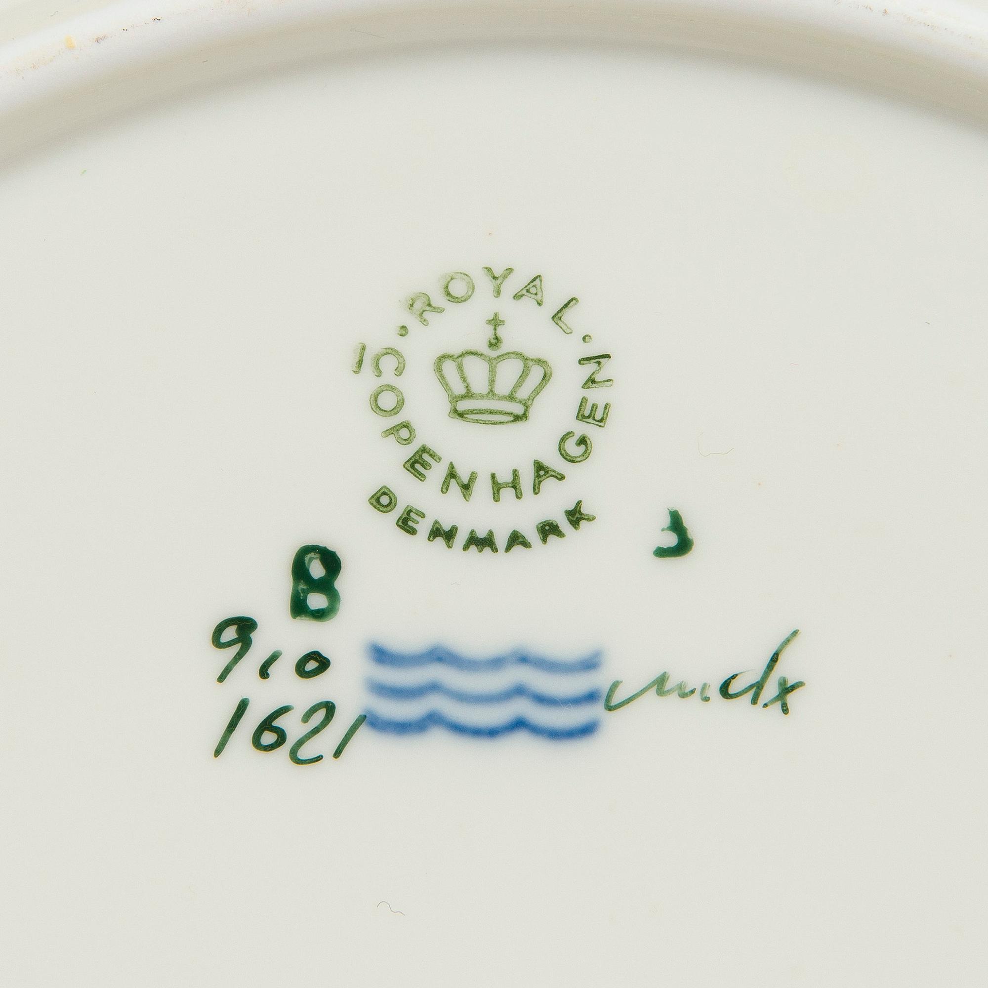A 71-piece porcelain 'Frijsenborg' dinnerware set, Royal Copenhagen, Denmark.