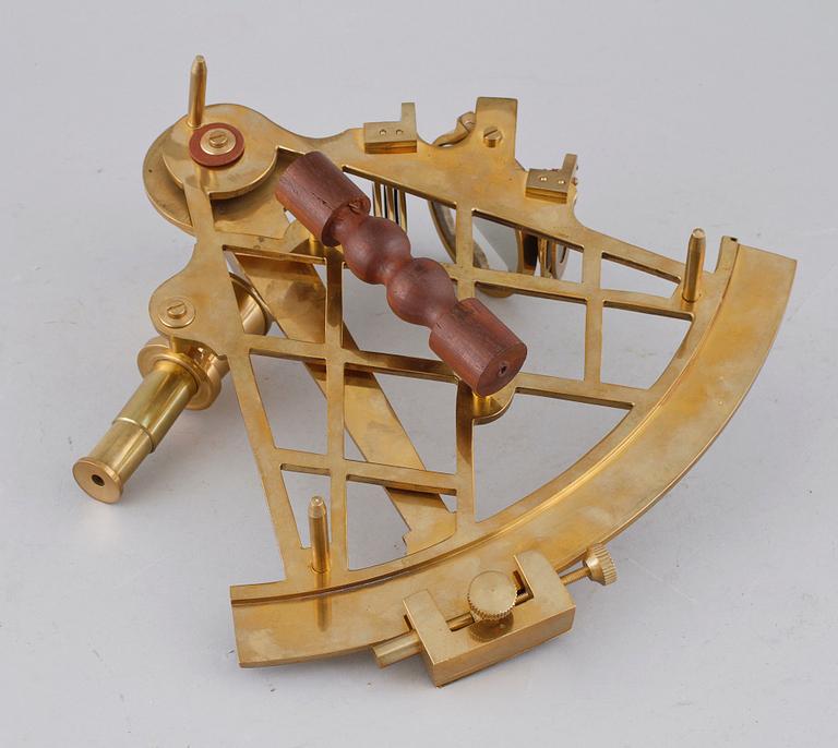 A brass sextant, 20th century.