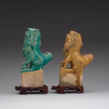 Two joss stick holders, Ming dynasty (1368-1644).