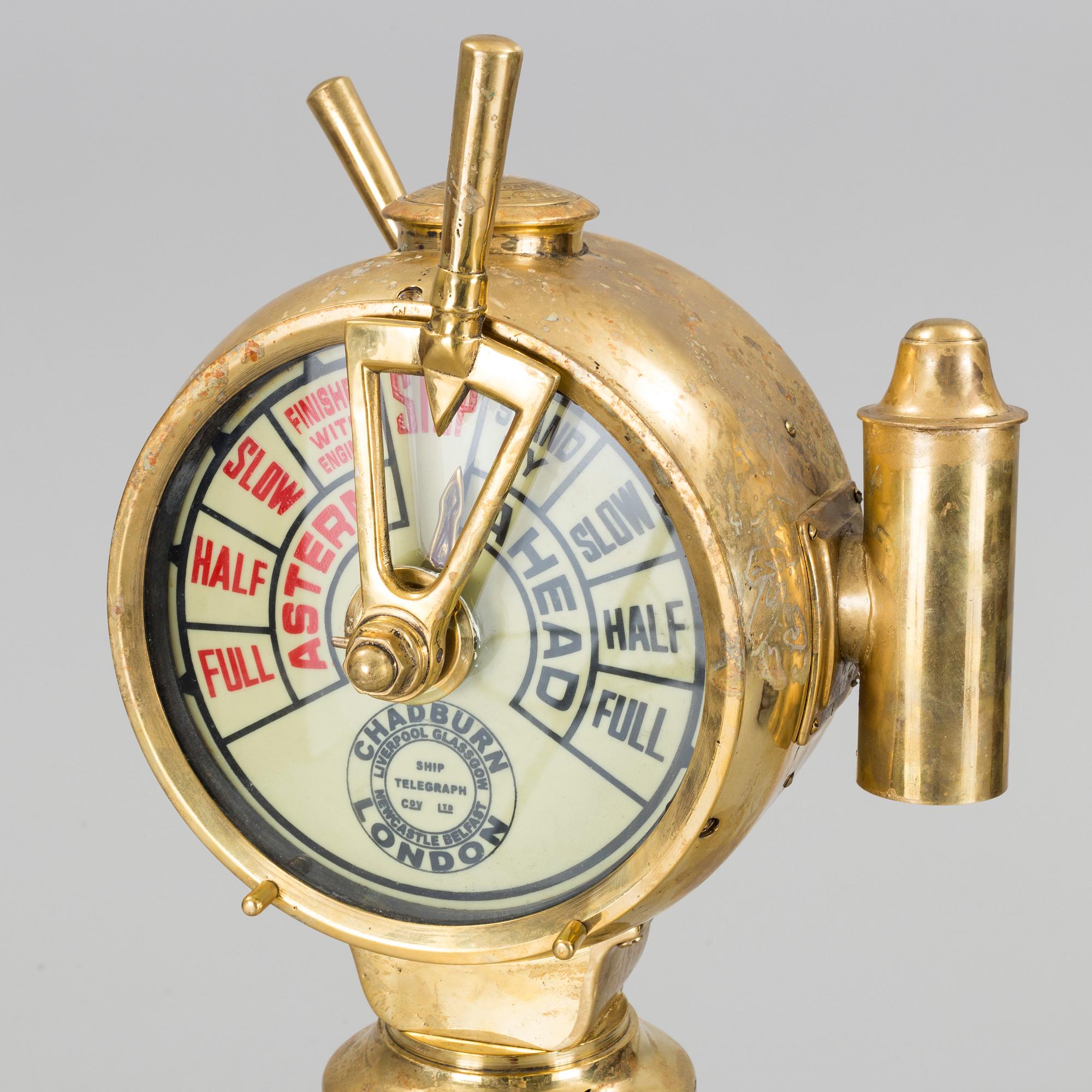Ship telegraph, marked Chadburn London.